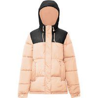 Zweifarbige Pufferjacke mit Kapuze