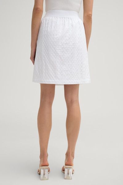 Bogner Sophia weißer Baumwollrock mit floralen Stickdetails