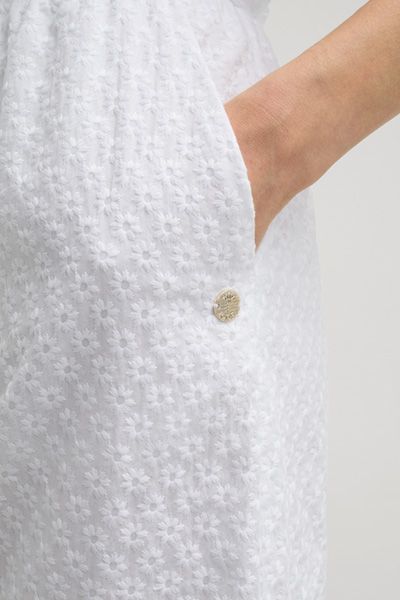 Bogner Sophia weißer Baumwollrock mit floralen Stickdetails