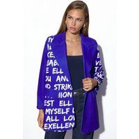 Oversize-Blazer mit markantem Typografie-Print