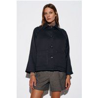 Oversized Plüsch-Webjacke mit Knöpfen