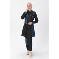 Langer Zweiteiler mit Patchwork-Fransen
