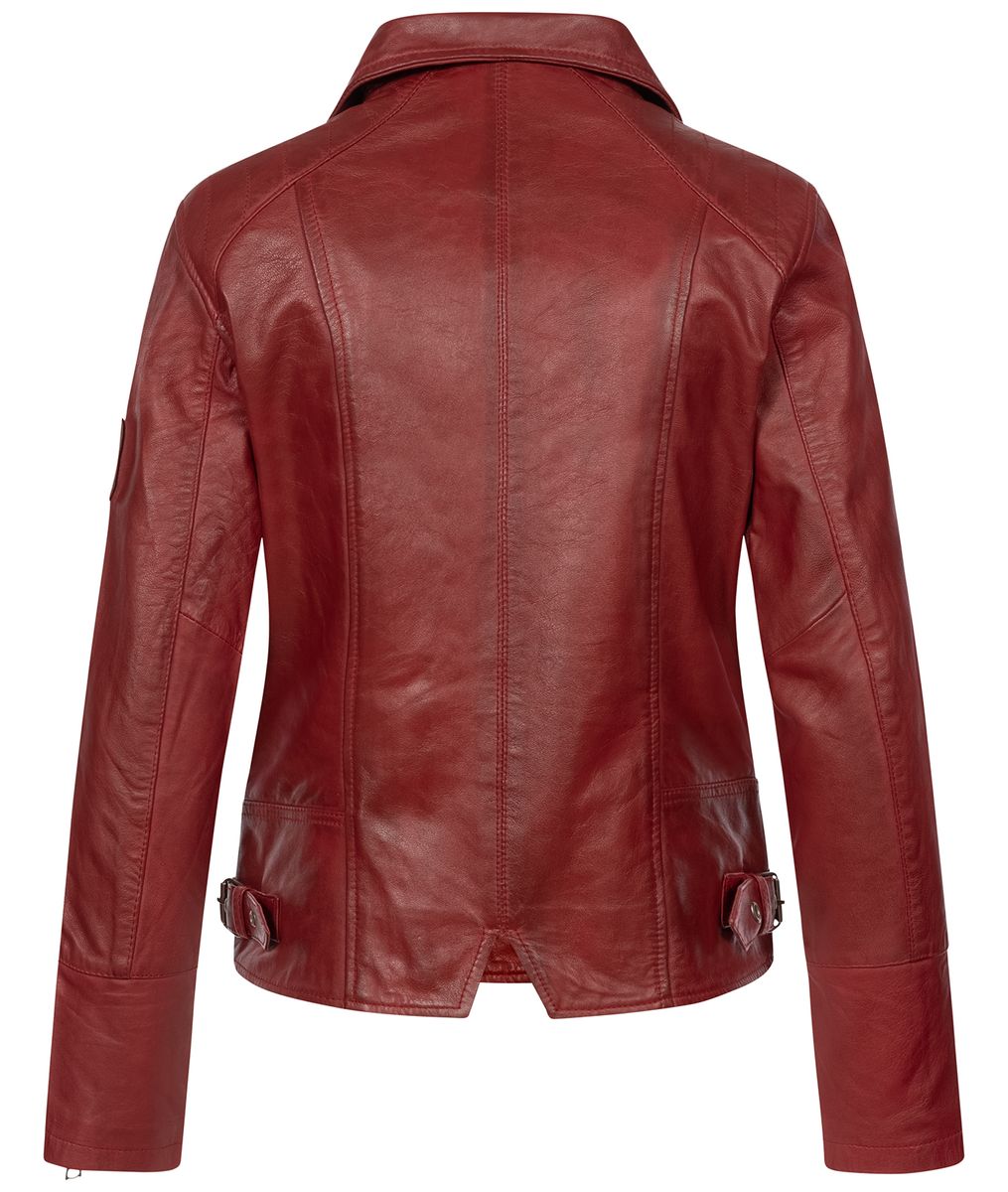 Leder-Bikerjacke mit asymmetrischem Reißverschluss
