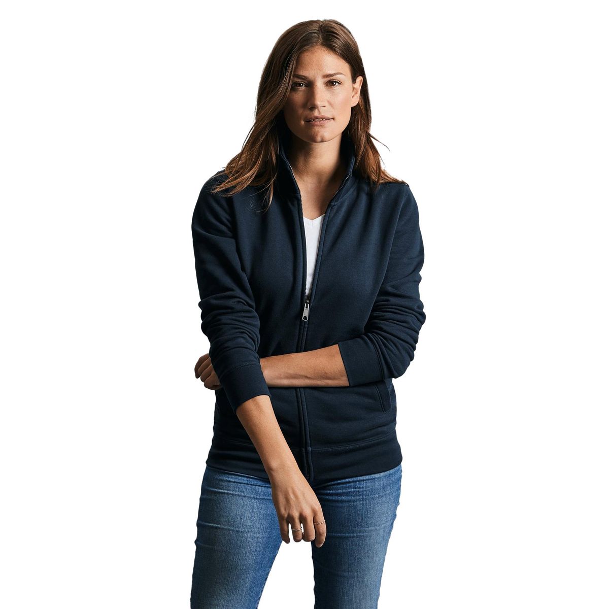 Taillierte Sweatjacke mit Reißverschluss