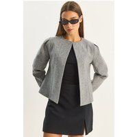 Strukturierte Jacke mit Falten-Schultern