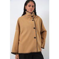 Strukturierte Oversized-Jacke mit Ziernähten