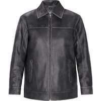 Lederjacke im Vintage-Stil mit Kontrastnähten