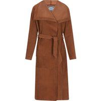 Wildleder-Trenchcoat mit Bindegürtel