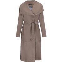 Wildleder-Trenchcoat mit Bindegürtel