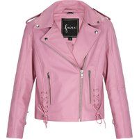 Leder-Bikerjacke mit Schnürung
