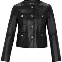 Strukturierte Kunstlederjacke mit Knöpfen