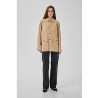 Oversized Utility-Overshirt aus Veloursleder