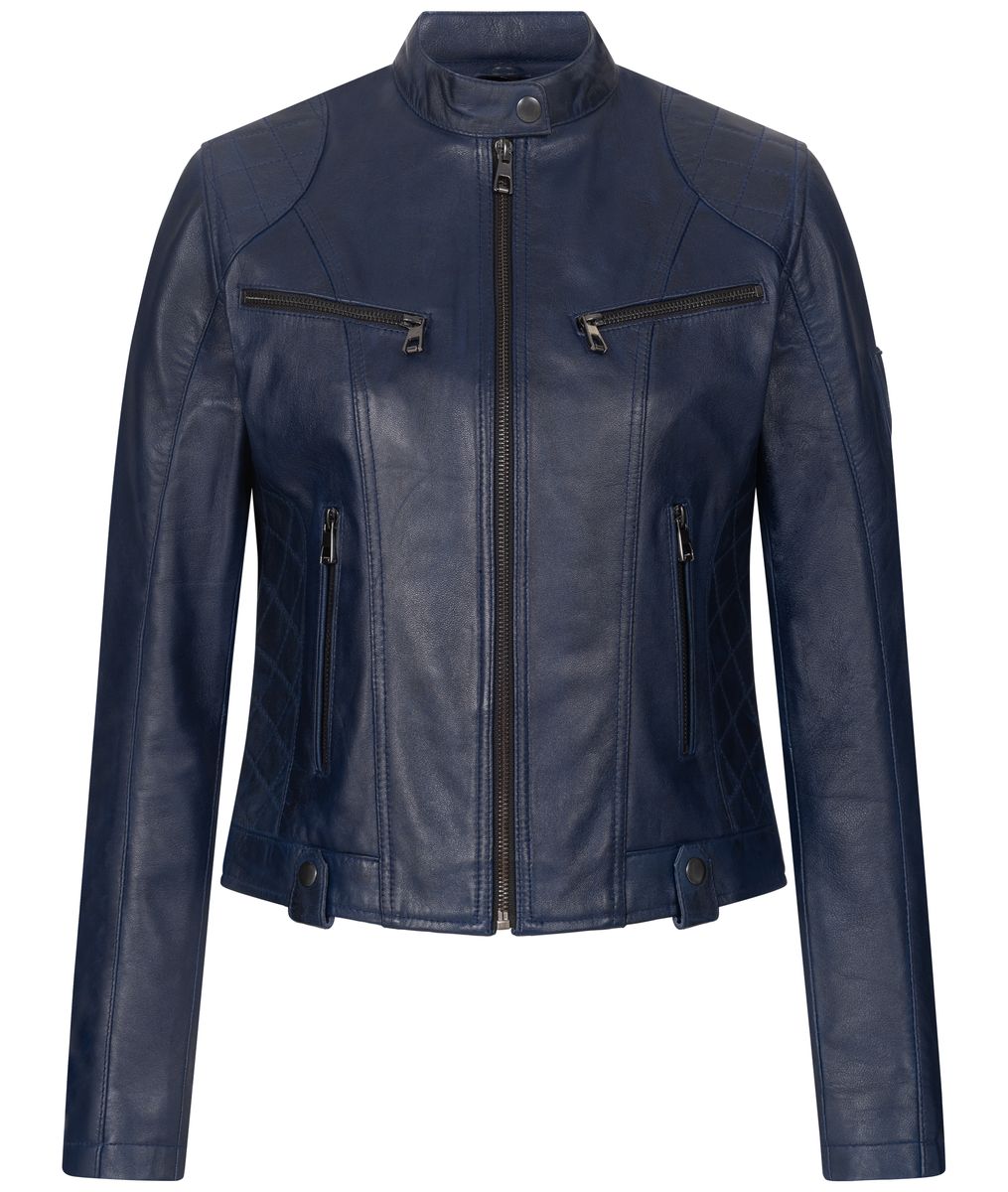 Geschmeidige Lederjacke mit gesteppten Details