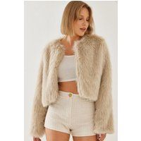 Elegante Plüsch-Kurzjacke