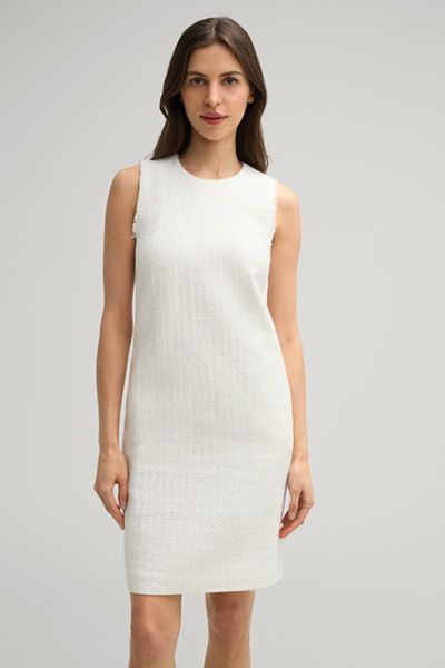 Ärmelloses Bouclé Etuikleid mit Taschen