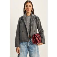 Zweireihige Plüschjacke in Kurzform