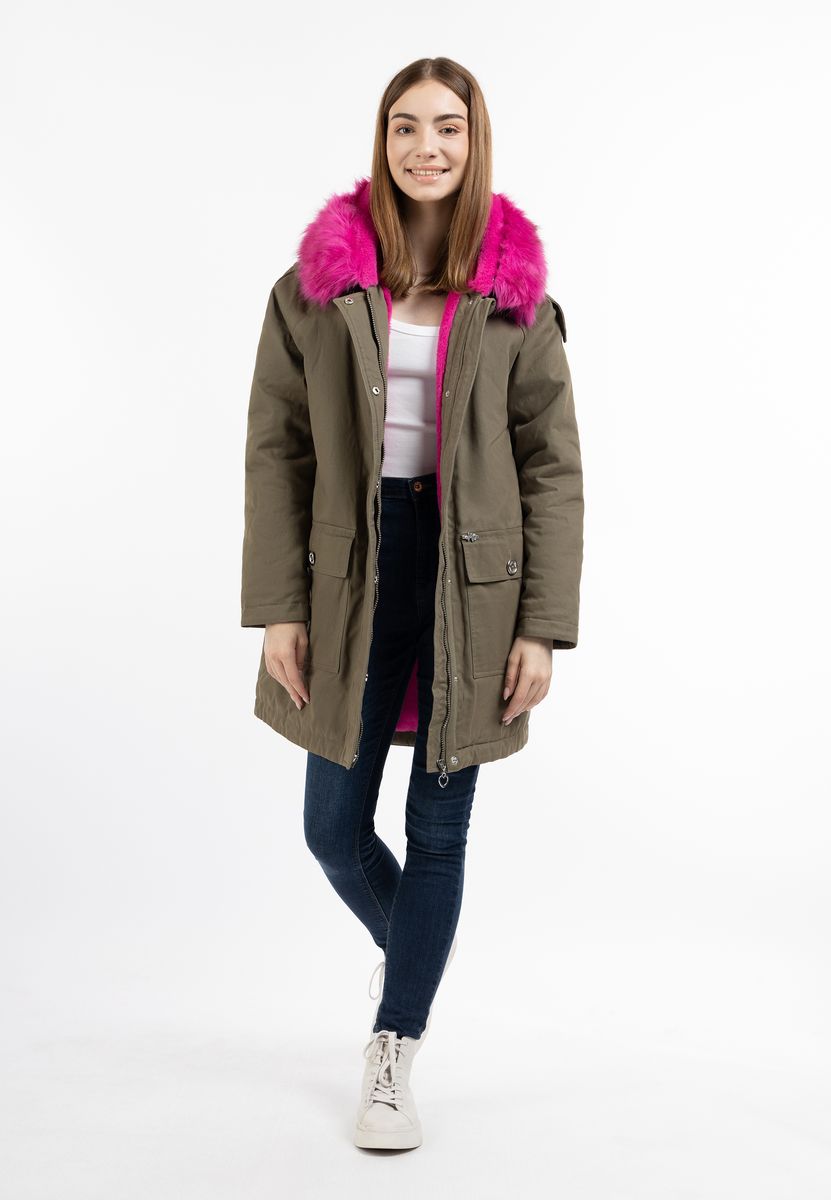 Winterparka mit Kunstfellkapuze