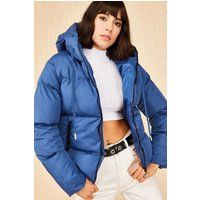 Steppjacke mit Kapuze und Reißverschluss