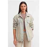 Oversized-Denimjacke mit Gabardine-Finish