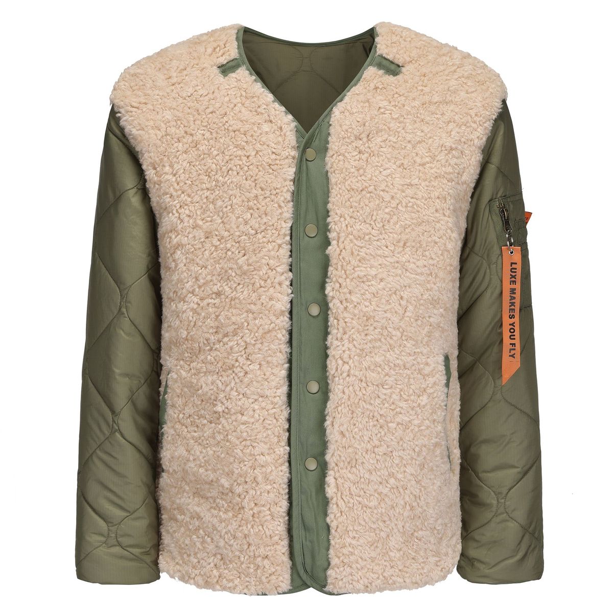 Wendbare Steppjacke mit Sherpa-Fleece