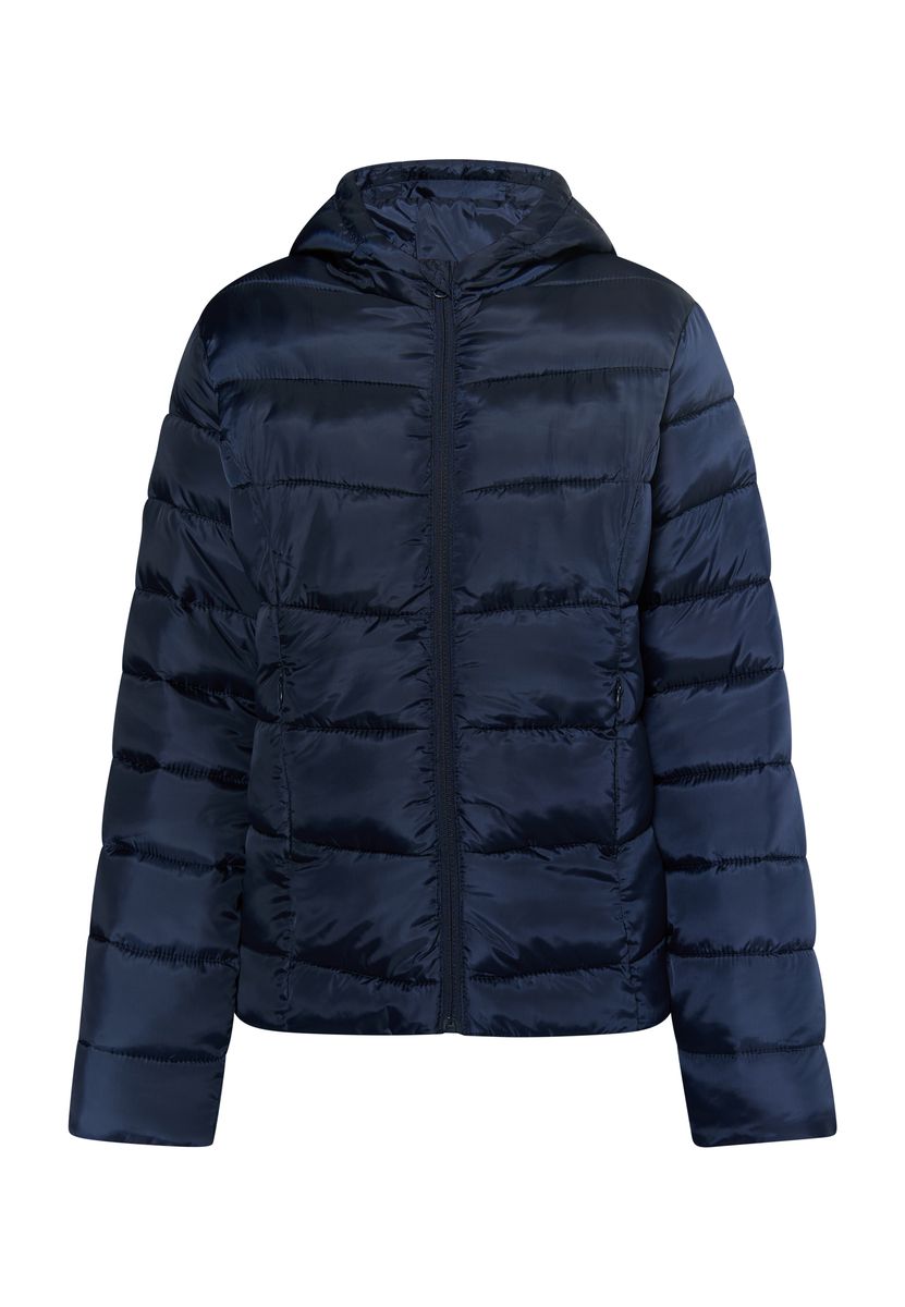Leichte glänzende Steppjacke mit Kapuze