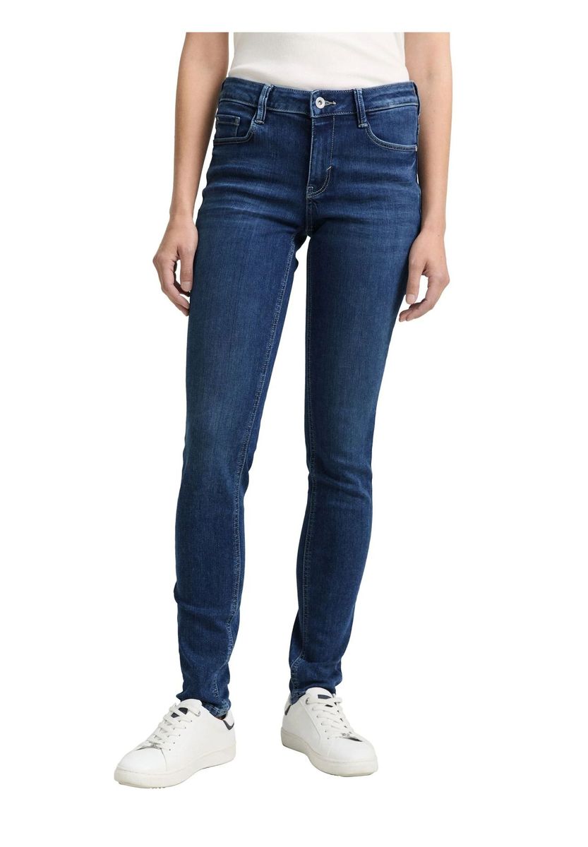 Mittelhohe, schmal geschnittene Stretch-Jeans