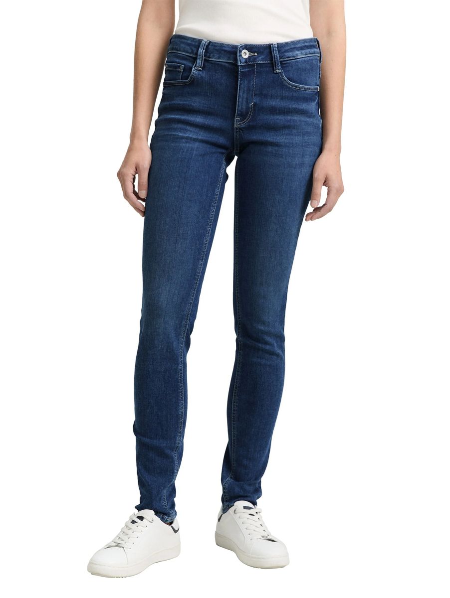 Mittelhohe, schmal geschnittene Stretch-Jeans