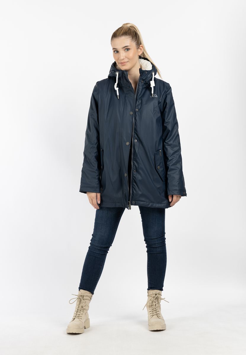 Gefütterte Regenjacke mit Teddy-Innenfutter