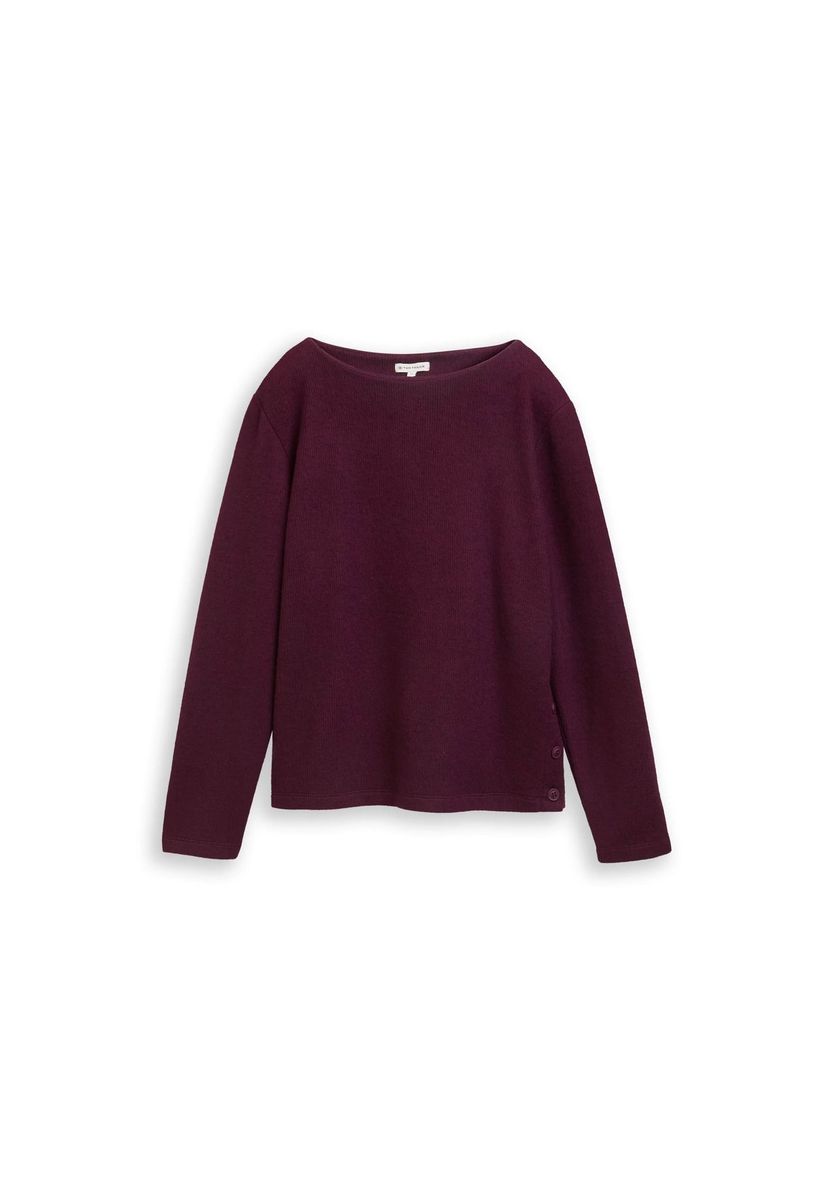 Langärmeliges Rippstrick-Sweatshirt