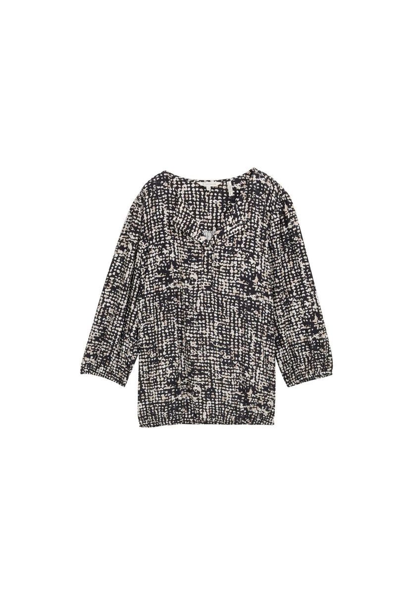Bluse mit Strukturmuster und 3/4-Ärmeln