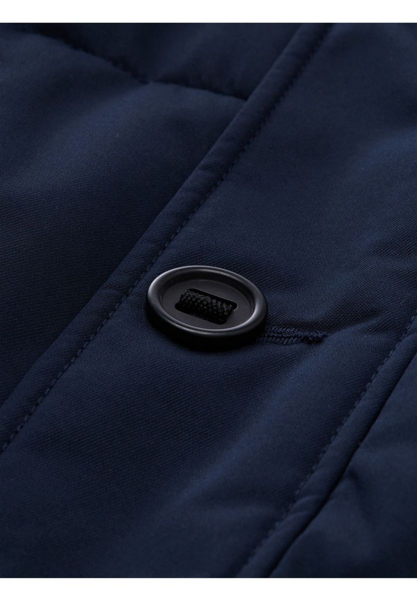 Wattierte Winterjacke mit Kapuze und Taschen