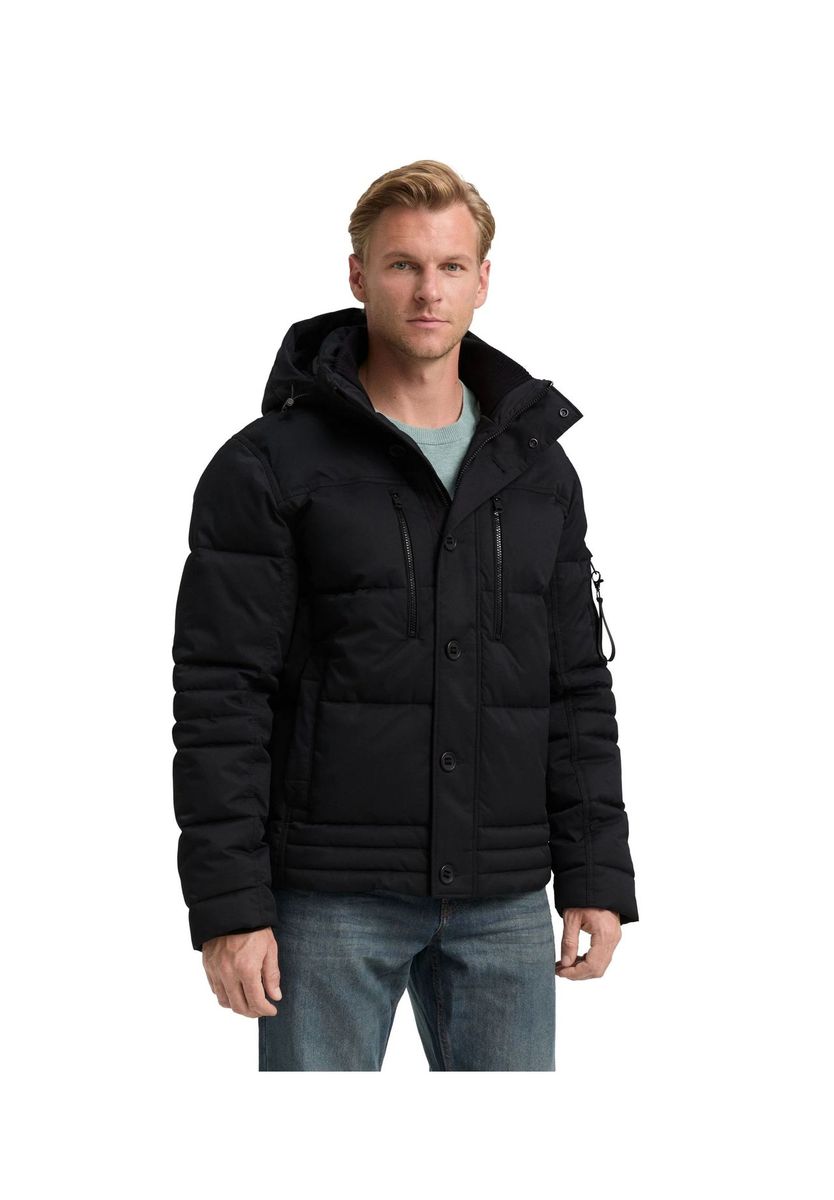 Warme Herren Pufferjacke mit Kapuze