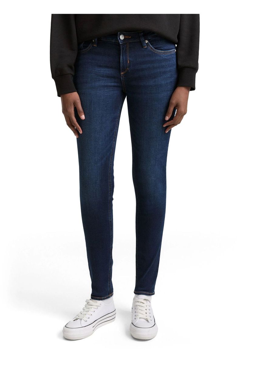 Dunkelwaschige Röhrenjeans aus Denim