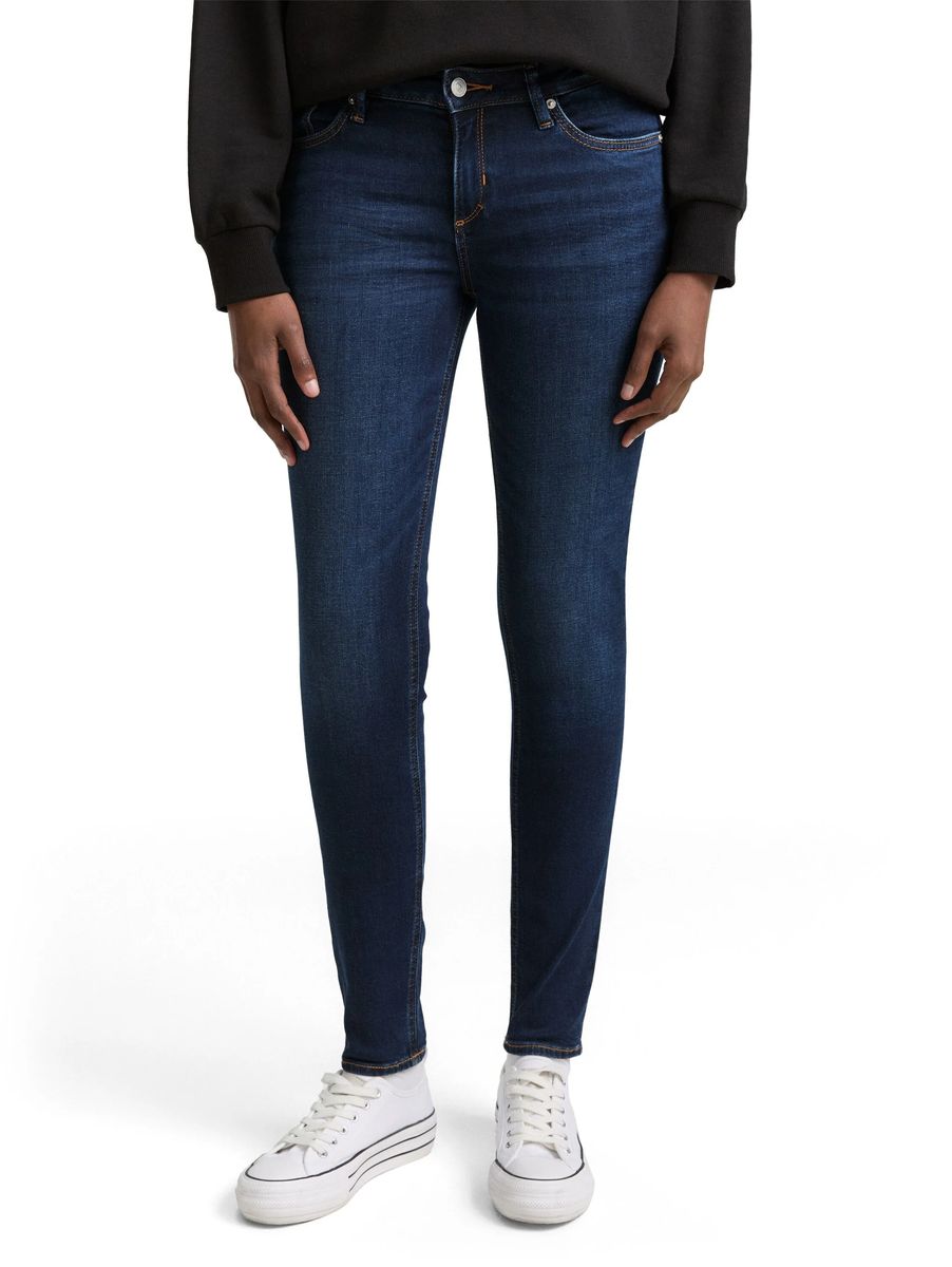 Dunkelwaschige Röhrenjeans aus Denim