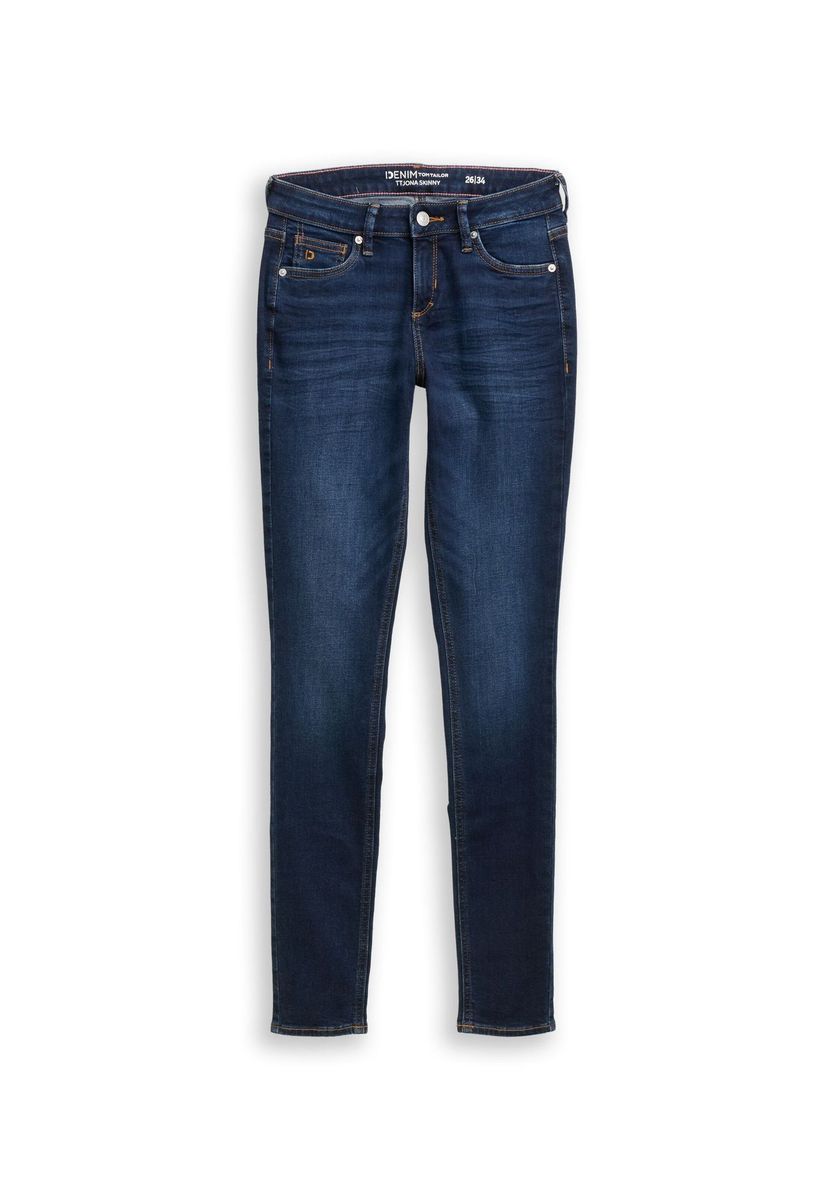 Dunkelblaue, knöchellange Skinny Jeans