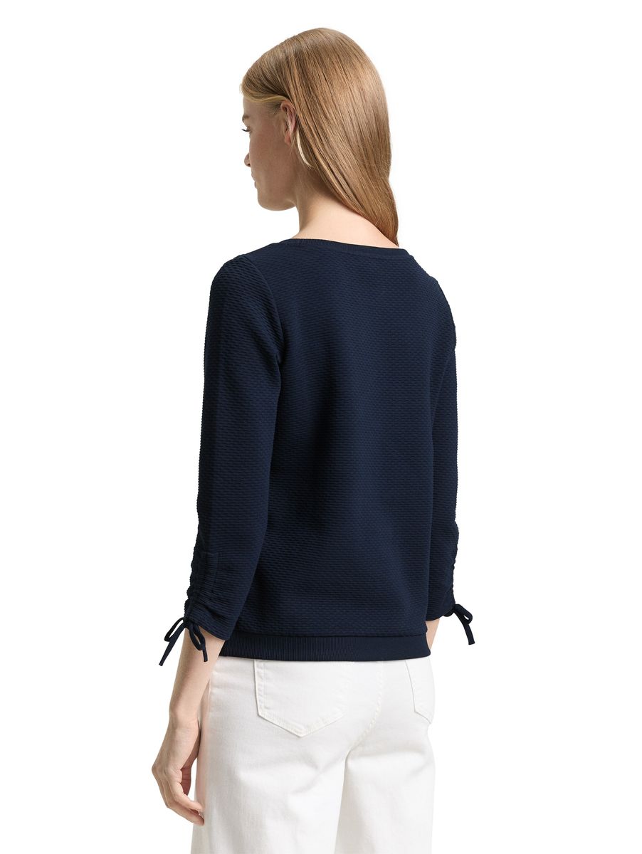 Strukturiertes Strick-Sweatshirt mit 7/8-Ärmeln