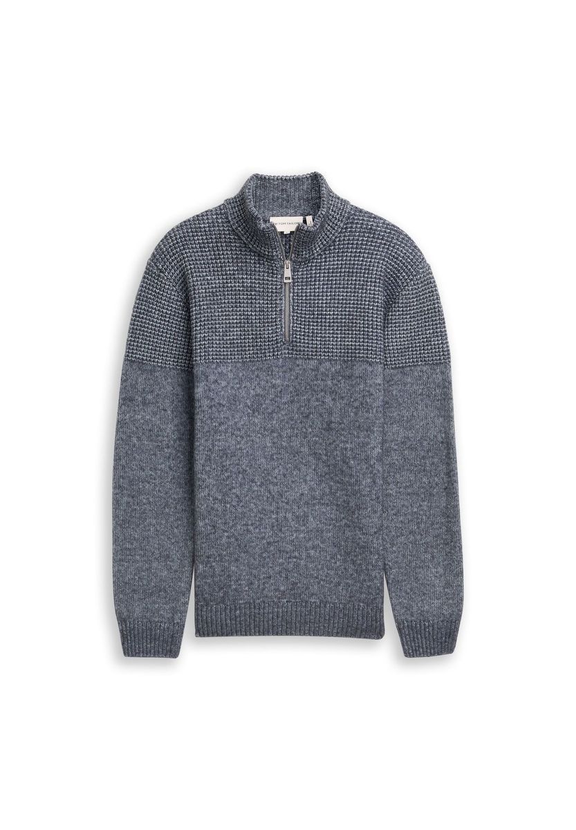 Herren Strickpullover mit halbem Reißverschluss