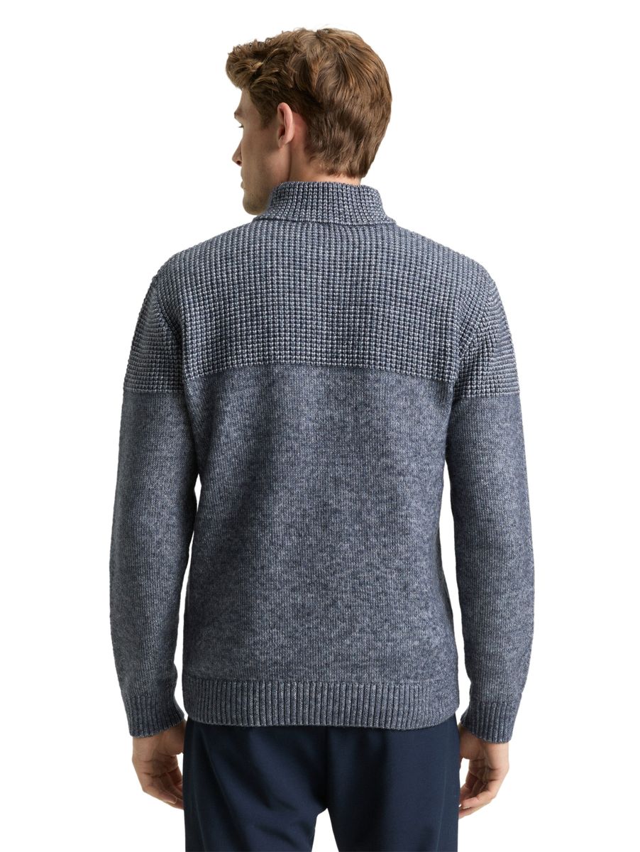 Herren Strickpullover mit halbem Reißverschluss