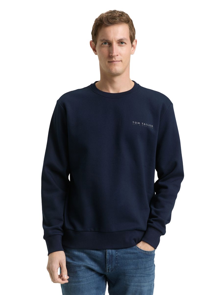 Klassisches marineblaues Rundhals-Sweatshirt