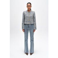Strukturierte kastige Tweed-Jacke