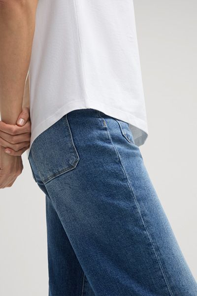 Joop! Tally Weißes Baumwoll-T-Shirt mit umgeschlagenen kurzen Ärmeln