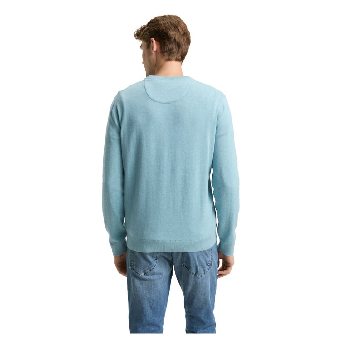 Klassischer Baumwollpullover mit Rundhalsausschnitt