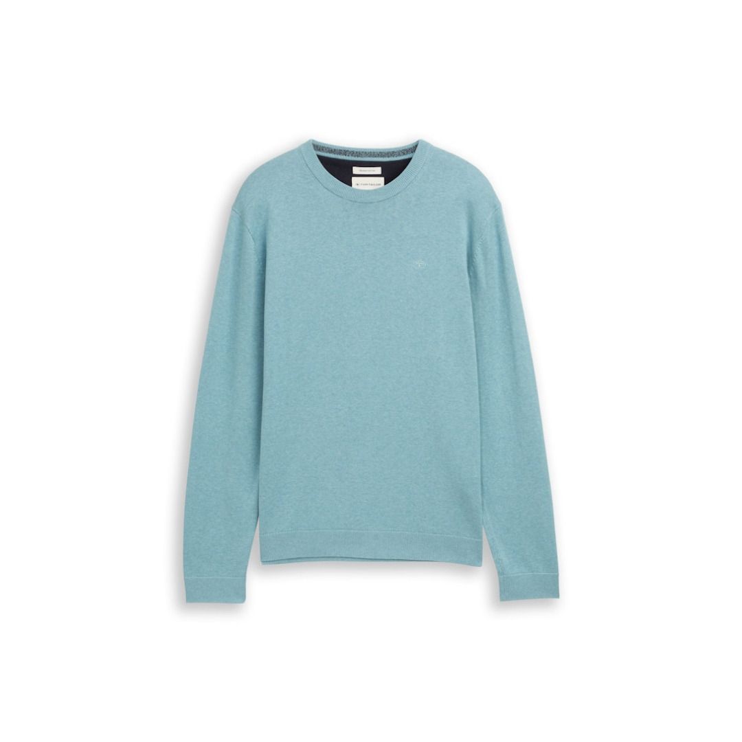 Klassischer Baumwollpullover mit Rundhalsausschnitt