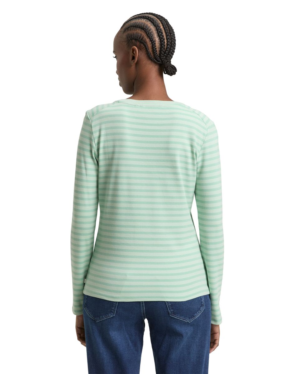 Gestreiftes Baumwoll-Langarmshirt