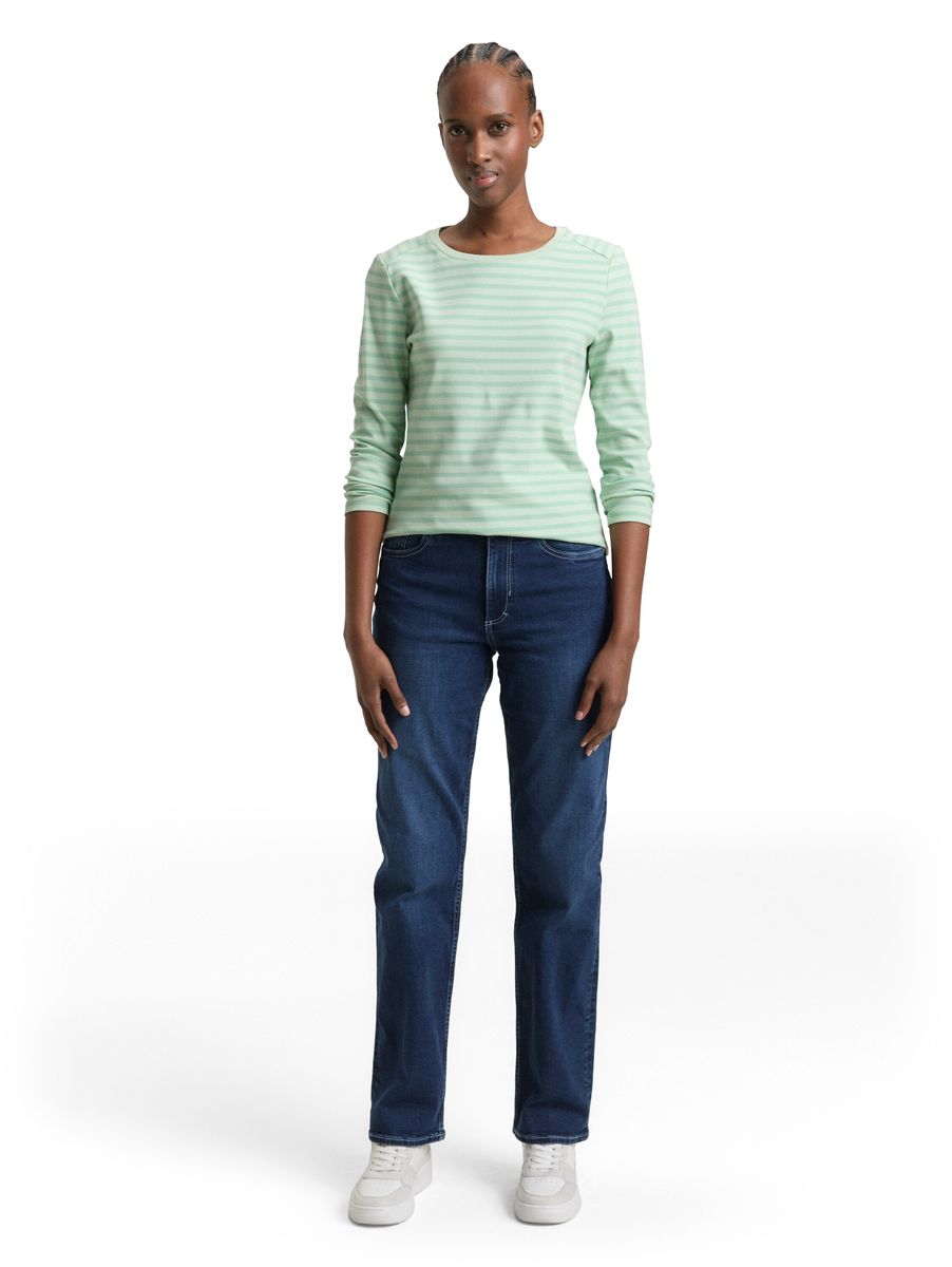 Gestreiftes Baumwoll-Langarmshirt