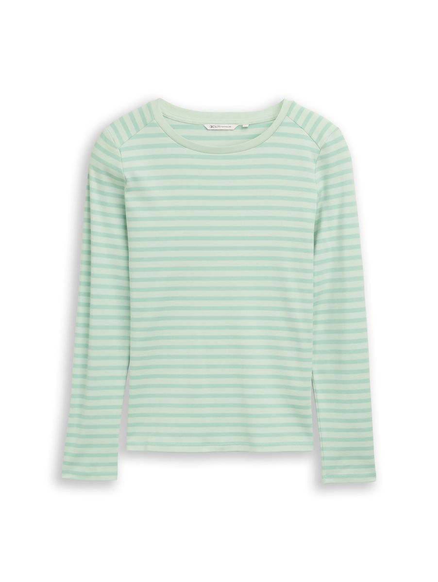 Gestreiftes Baumwoll-Langarmshirt