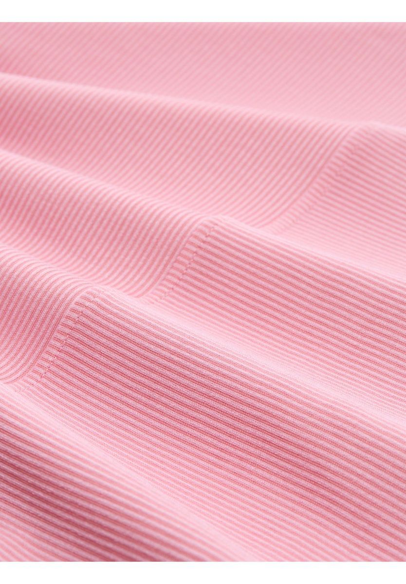 Rosa geripptes Langarmshirt