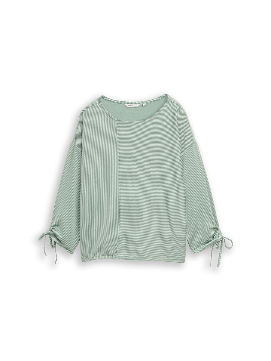 Locker geschnittenes Langarmshirt mit Bindeärmeln