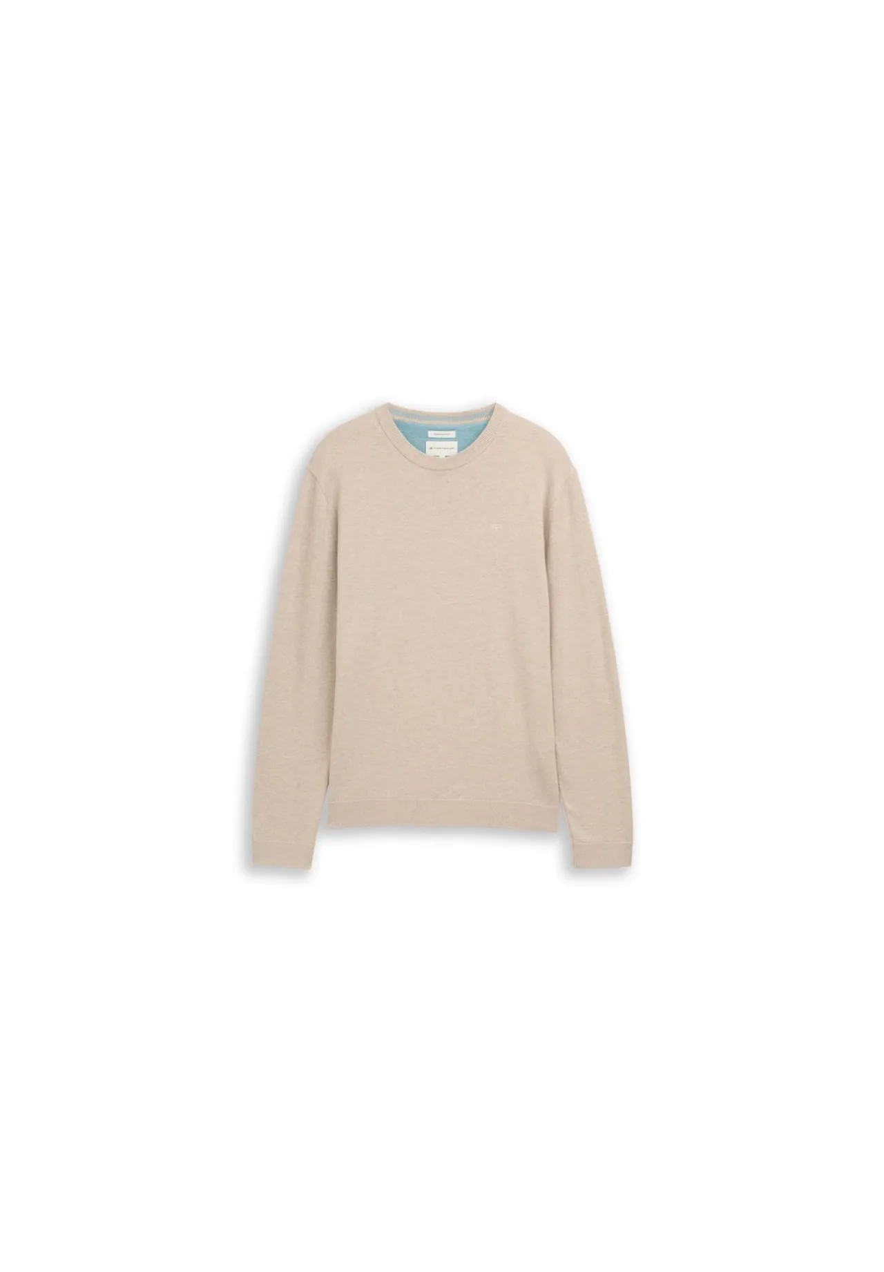 Klassischer Baumwollpullover mit Rundhalsausschnitt