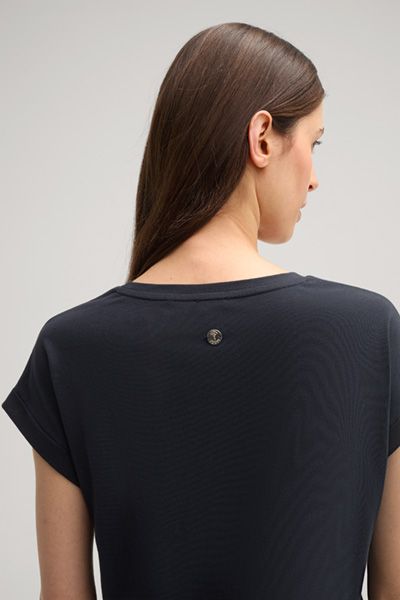 Marc Cain T-Shirt Tally in Marineblau mit umgeschlagenen Ärmeln